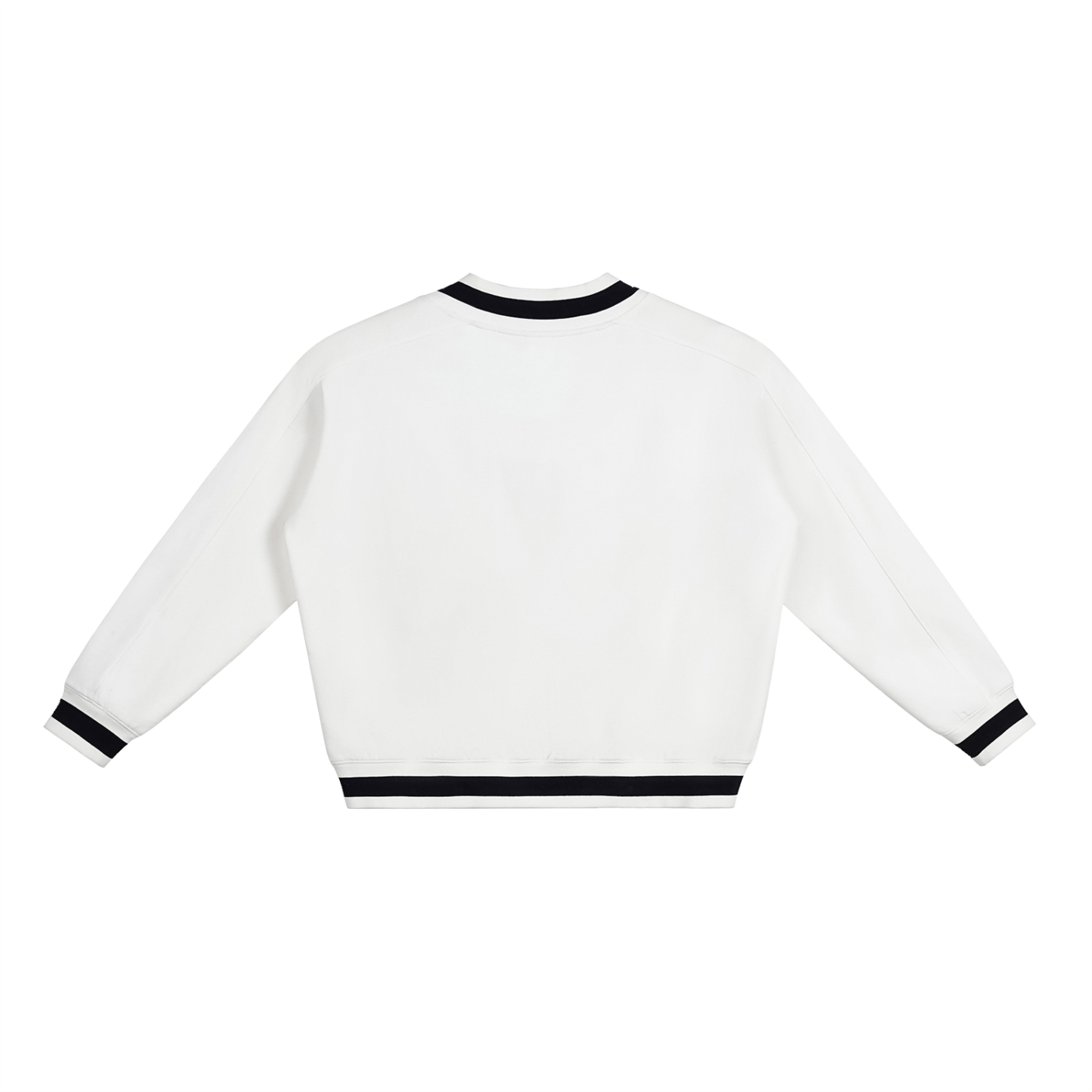 V-Neck Contrast Collar Boxy Sweatshirt – Shamek