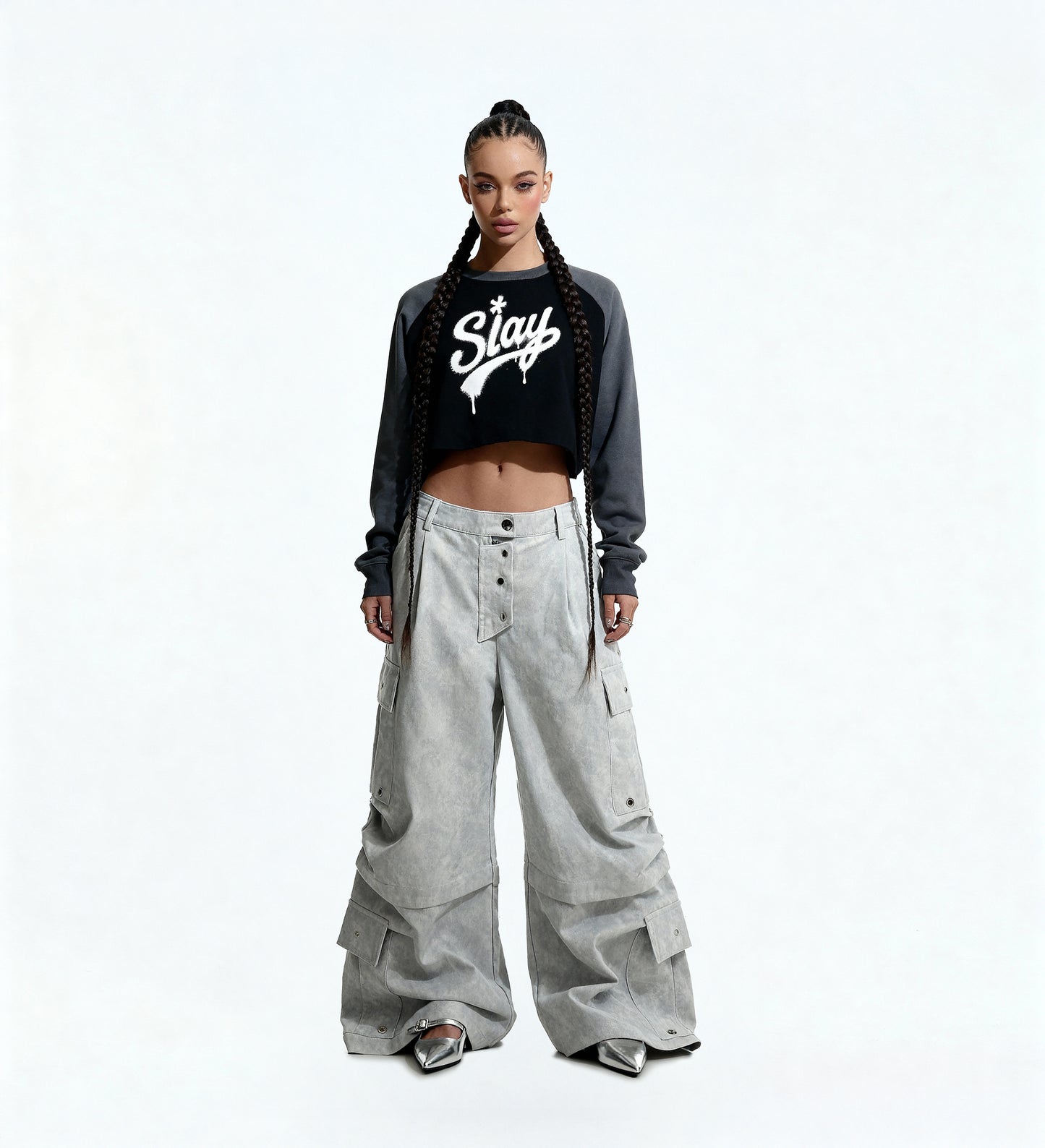 Slay Crop Top Sweatshirt